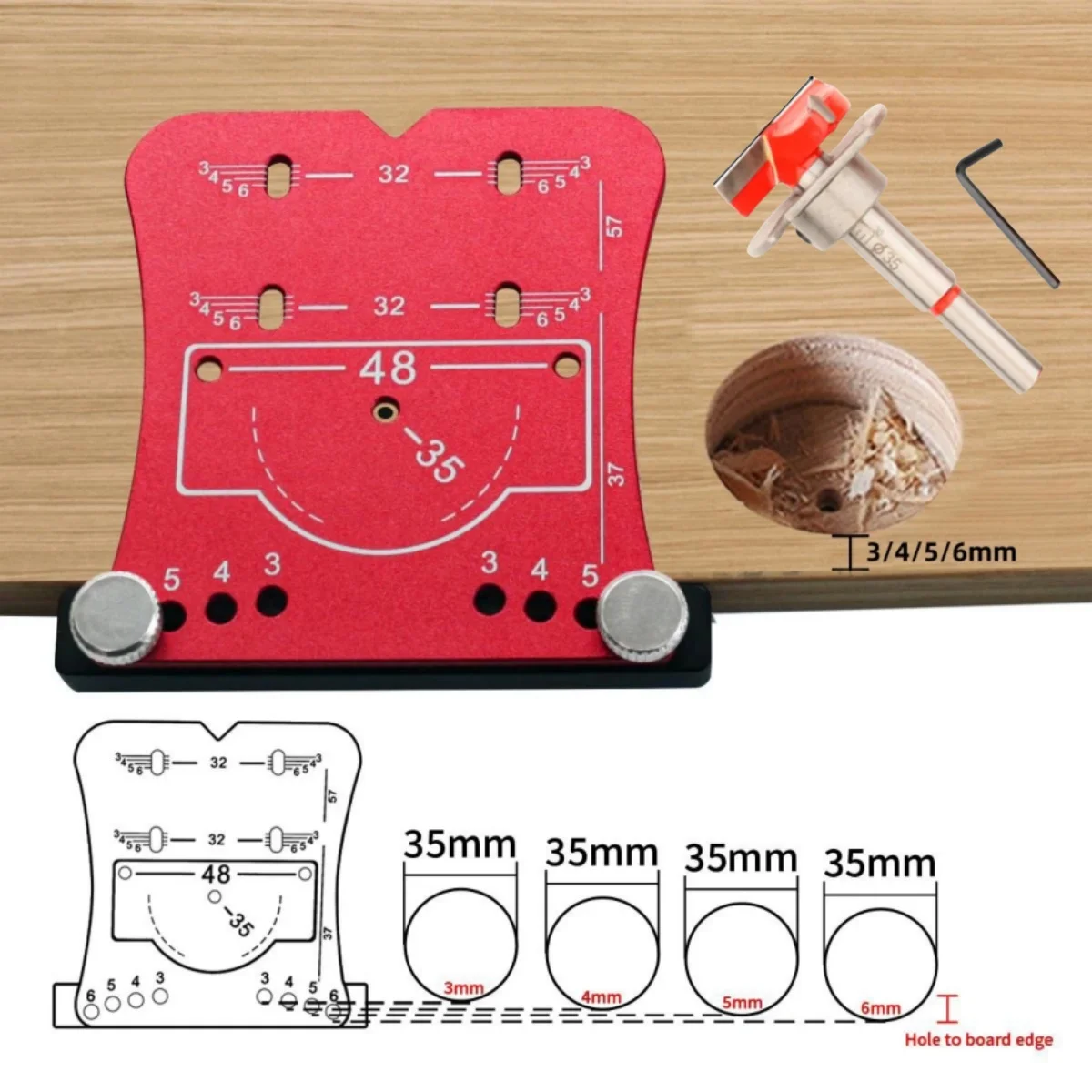35 mm houtbewerking scharniergatopener punch tool, punch locator en beperkingsframe, snel en nauwkeurig boren en montage van scharnieren