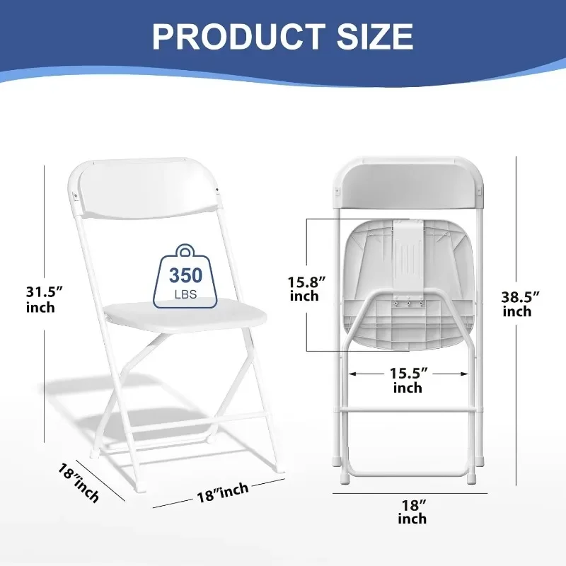 Hot Sellers.20 Pack White Folding Chairs, Folding Chairs Outdoor Indoor, 350lb Capacity,Portable Event Chair.NEW