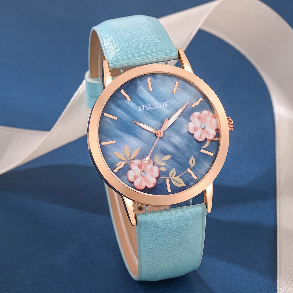 Relojes con correa de cuero informal para mujer, conjunto de billetera y gafas simples, relojes de pulsera de cuarzo a la moda, conjunto de vestido, Montre Femme