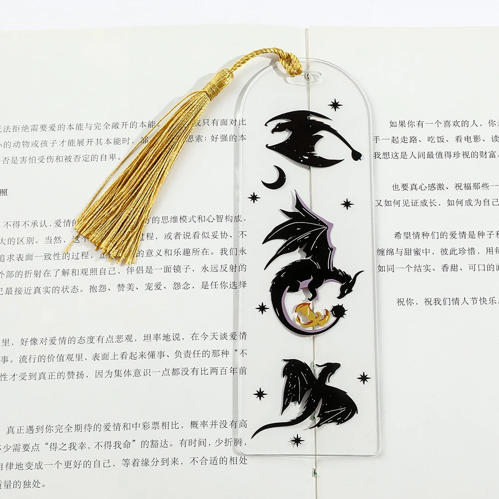 อะนิเมะ Black Dragon บุ๊คมาร์คคอลเลกชันของขวัญสําหรับคนรักหนังสืออะคริลิค Book Mark สําหรับผู้ชายผู้หญิงครูเพื่อนเด็ก Marker อ่าน