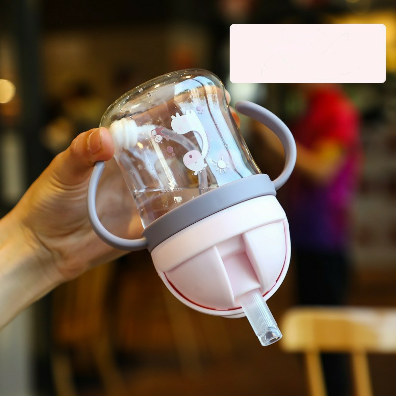 Tazza per l'alimentazione del bambino da 250 ml con cannuccia I bambini imparano a nutrire il biberon Tazza da addestramento per bambini con cannuccia