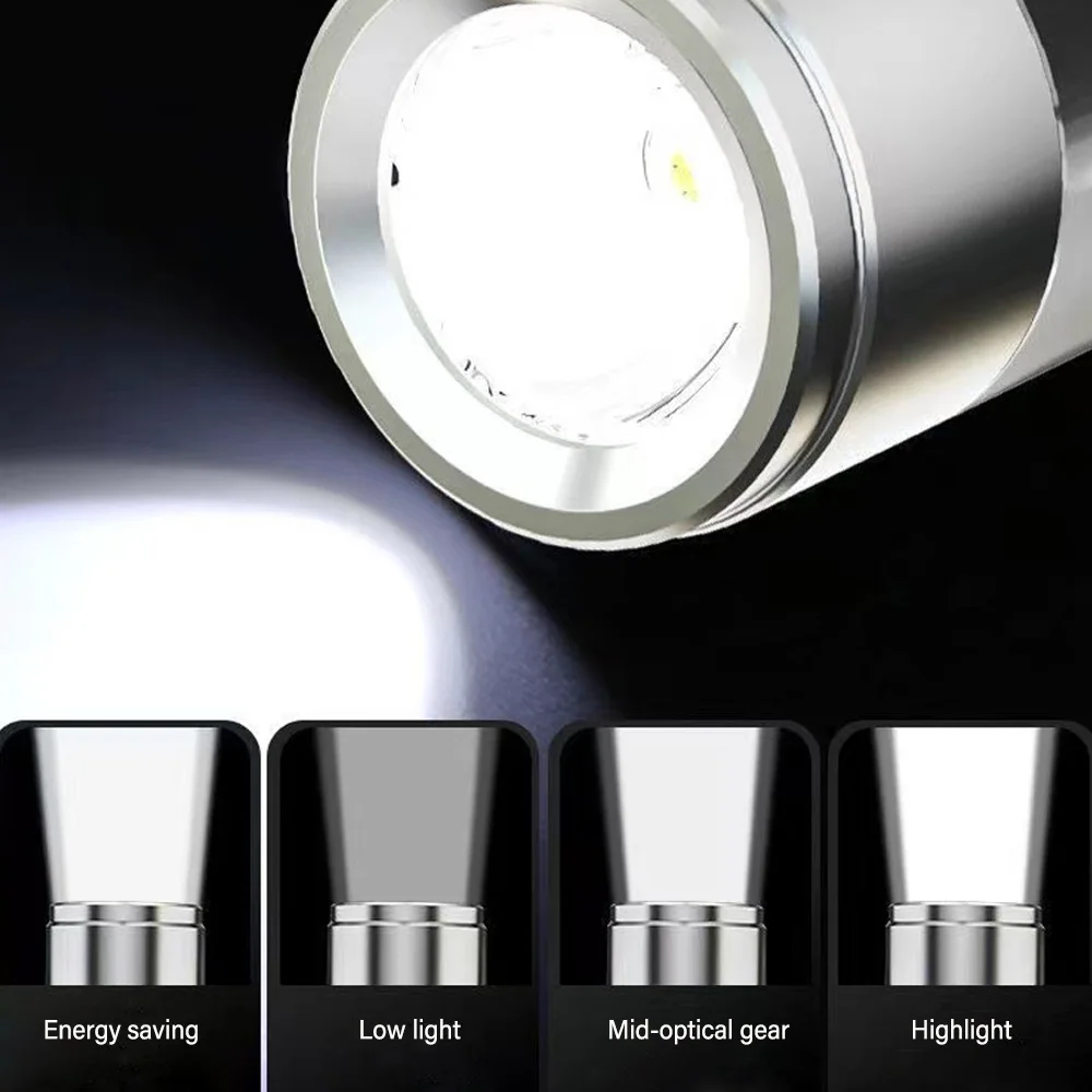 Mini Keychain Flashlight Type-C Fast Charging IP66 Waterproof Torch Lamp With Magnet Multifunction Warning Camping Flashlight