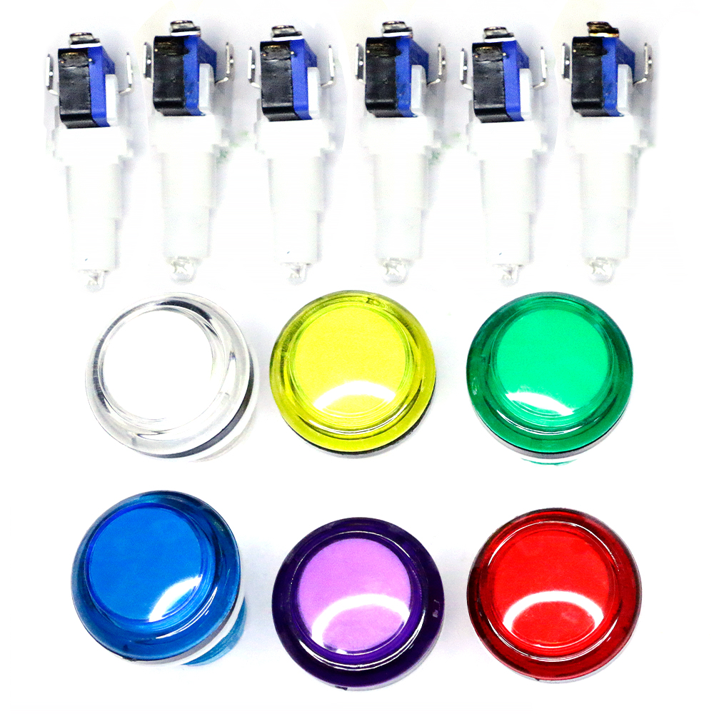 5V 12V ライトプッシュボタン 33 ミリメートル Led 照光クリアプラスチックコインアーケードジョイスティックゲームゼロ遅延 Diy 部品自動販売機