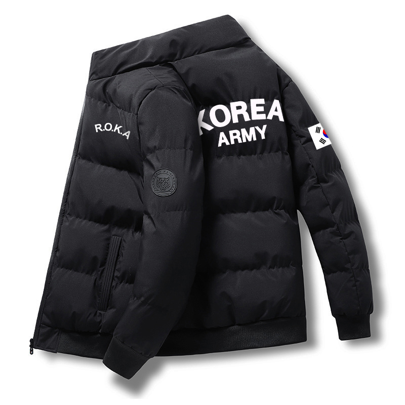 2022ฤดูหนาวเกาหลี R.O.K.A ผู้ชายลงเสื้อแจ็คเก็ตกลางแจ้งเสื้อกีฬาทำงานลำลองชาย Cooling แจ็คเก็ตแขนยาว