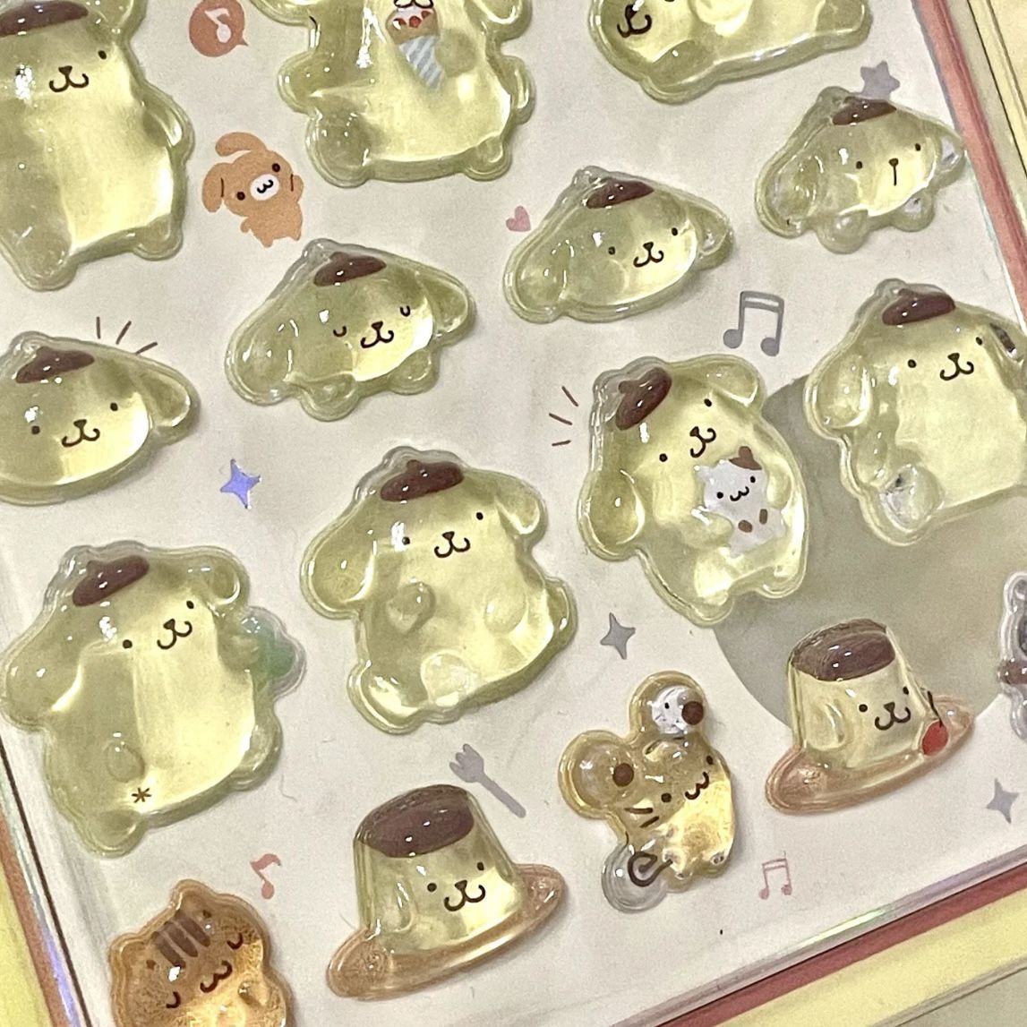 Anime Hellokitty Hangyodon Cinnamoroll 3Dtransparent Jelly Aufkleber Kristall Dekorative Aufkleber Kinder Telefon Casesdiy Spielzeug