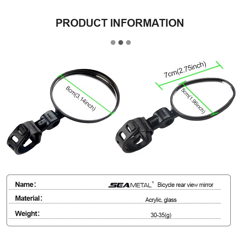 Espejo retrovisor para motocicletas, espejo lateral para visión de seguridad, espejo giratorio izquierdo y derecho, Mini vista trasera ajustable para motocicleta