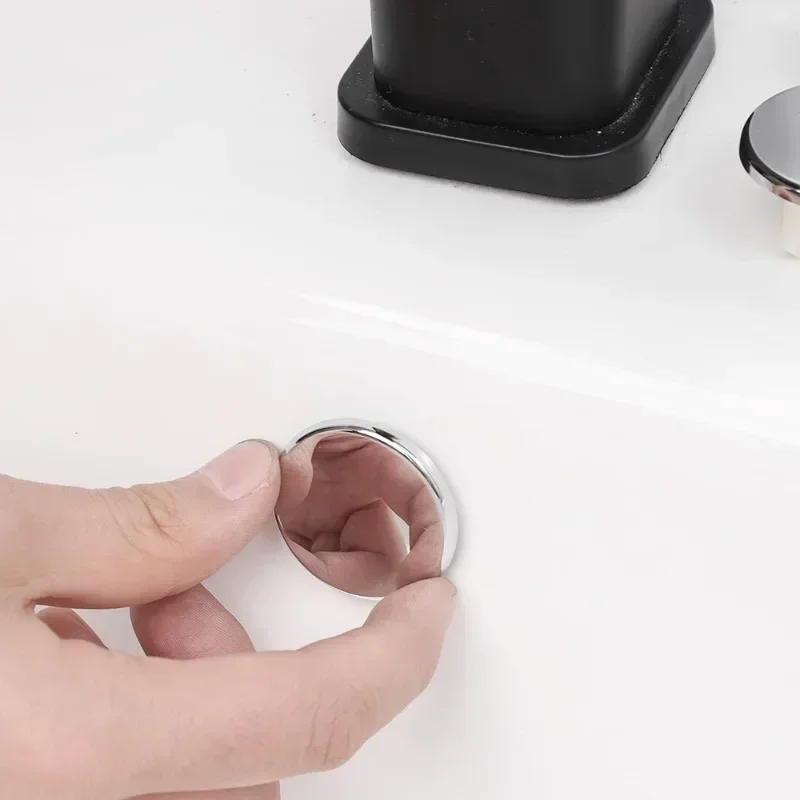 1/4PCS Plastic Bathroom Kitchen Basin Sink Overflow Cover Ring Insert Replacement Chrome Hole Round Drain Caps Basin Accessories