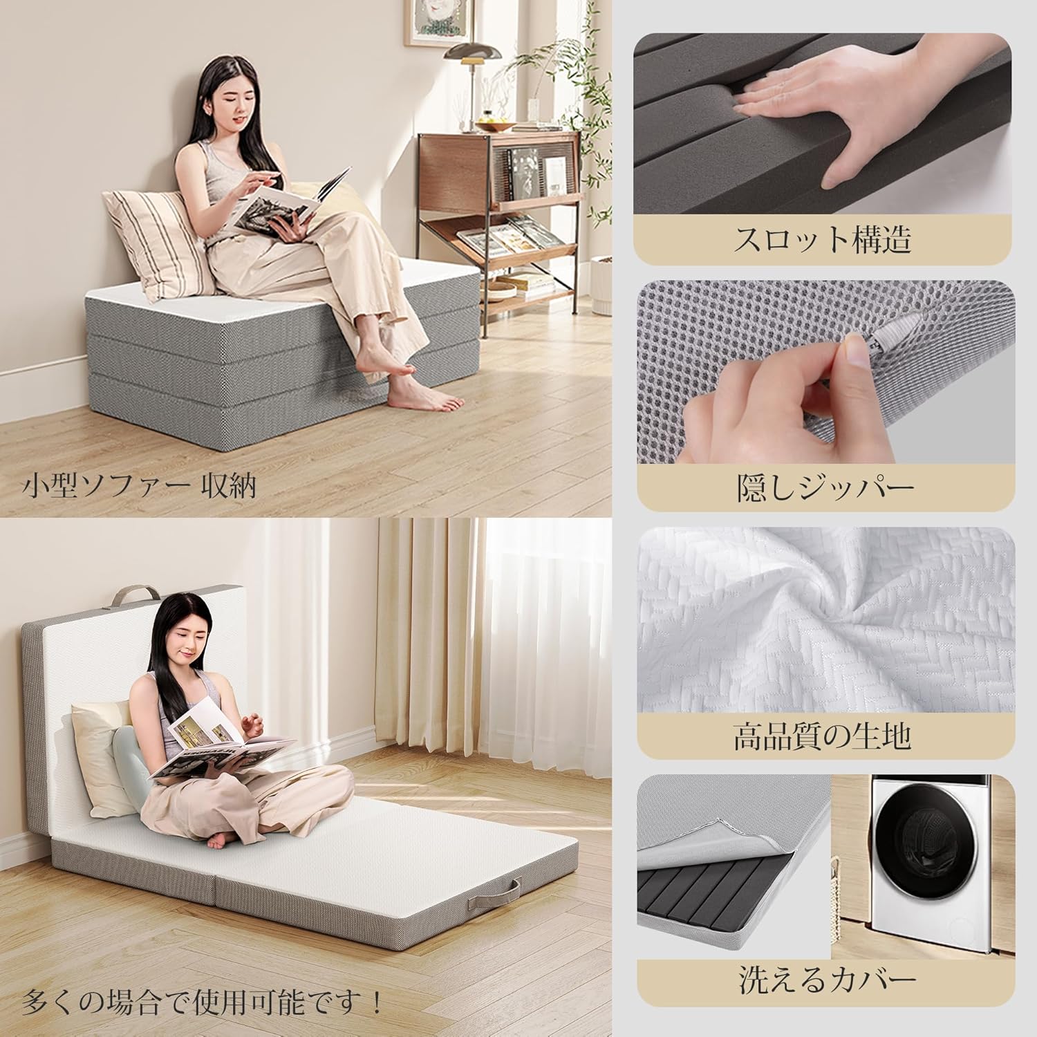 Meditress シングル三つ折り - 高反発マットレス 極厚 10cm 折りたたみマットレス 密度 32d 硬度 180n / 250n