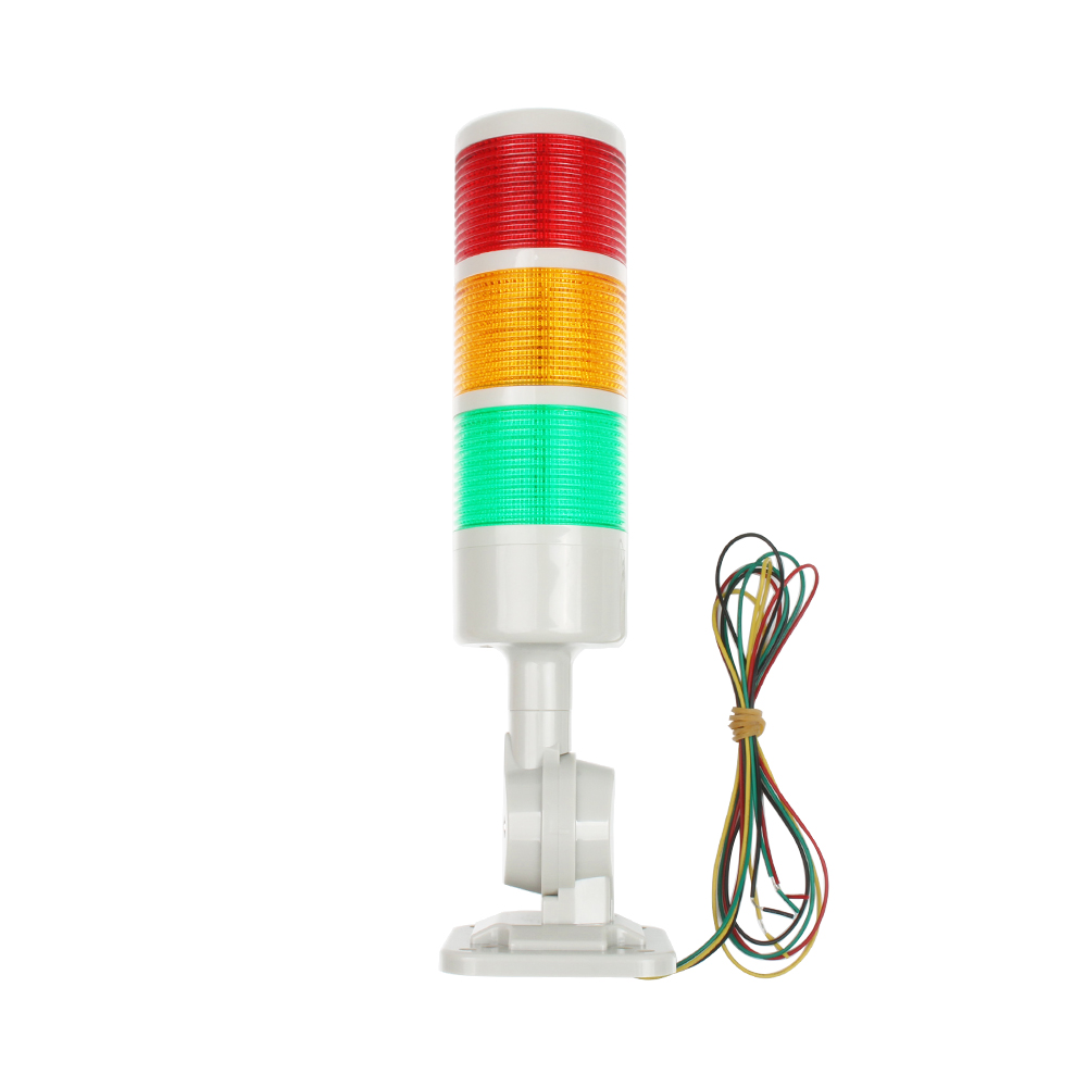 Luz de pila giratoria de 3 capas, luz de advertencia roja industrial para máquina CNC, 24V CC, 12V, AC220V, 110V, luz LED intermitente constante