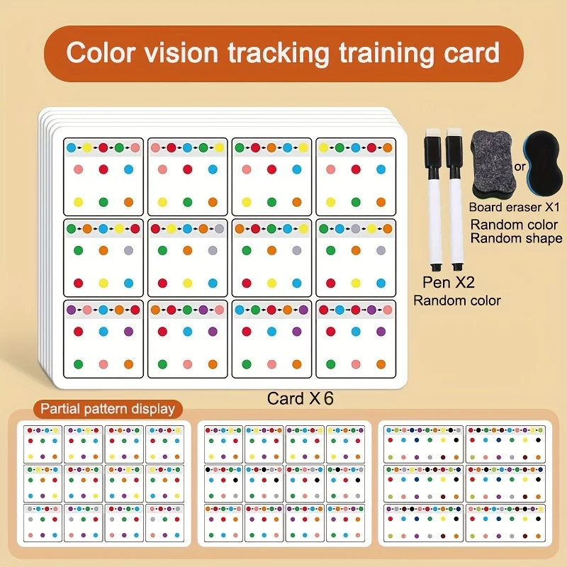 Visual tracking focus and attention training card,color and number recognition, ideal memory improvement,perfect children's gift