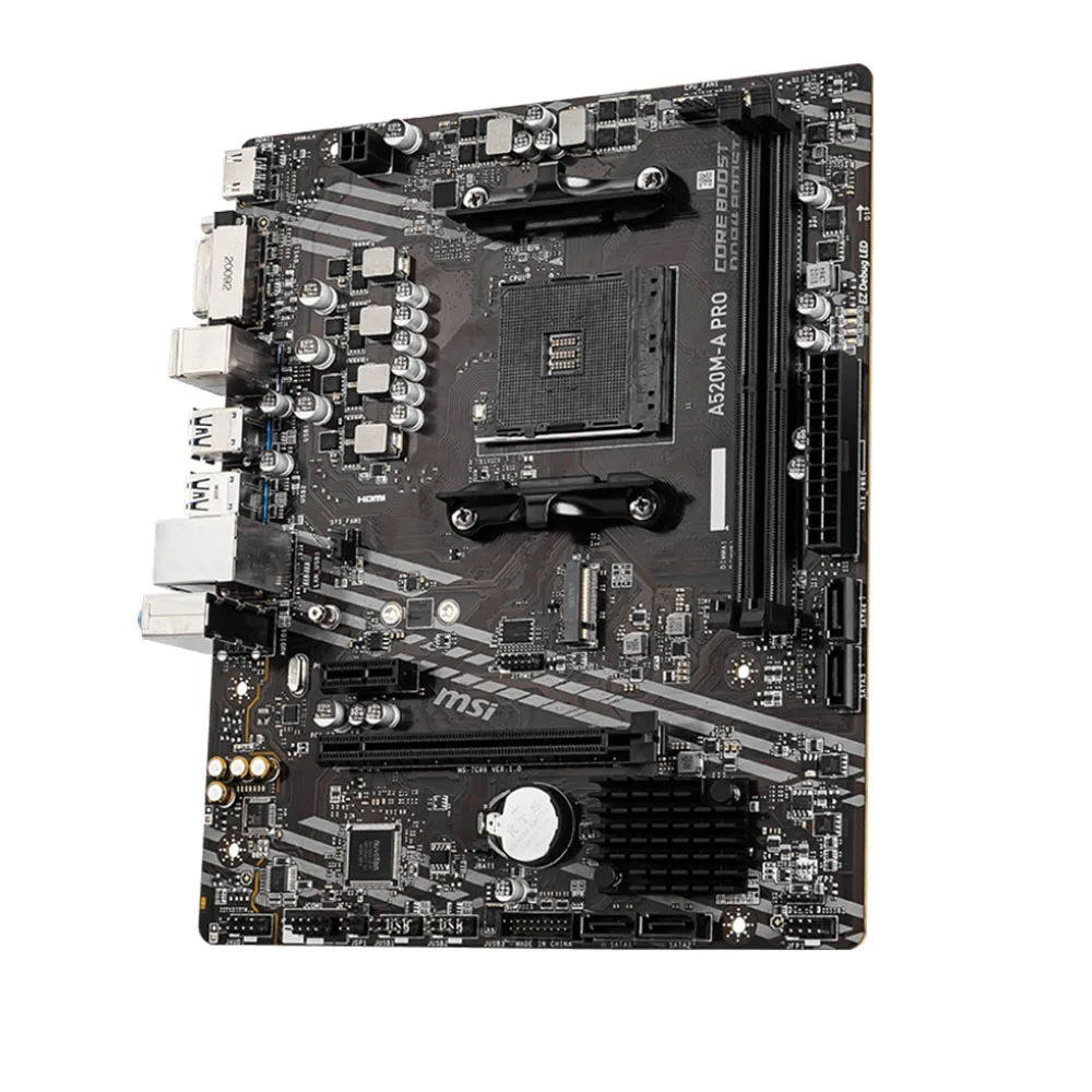 MSI AMD A520M-A PRO Motherboard unterstützt Ryzen CPU R3 R5 R7 5000- und 3000-Serie Mainboard AM4 M.2 NVME Dual Channel DDR4 vollständig neu