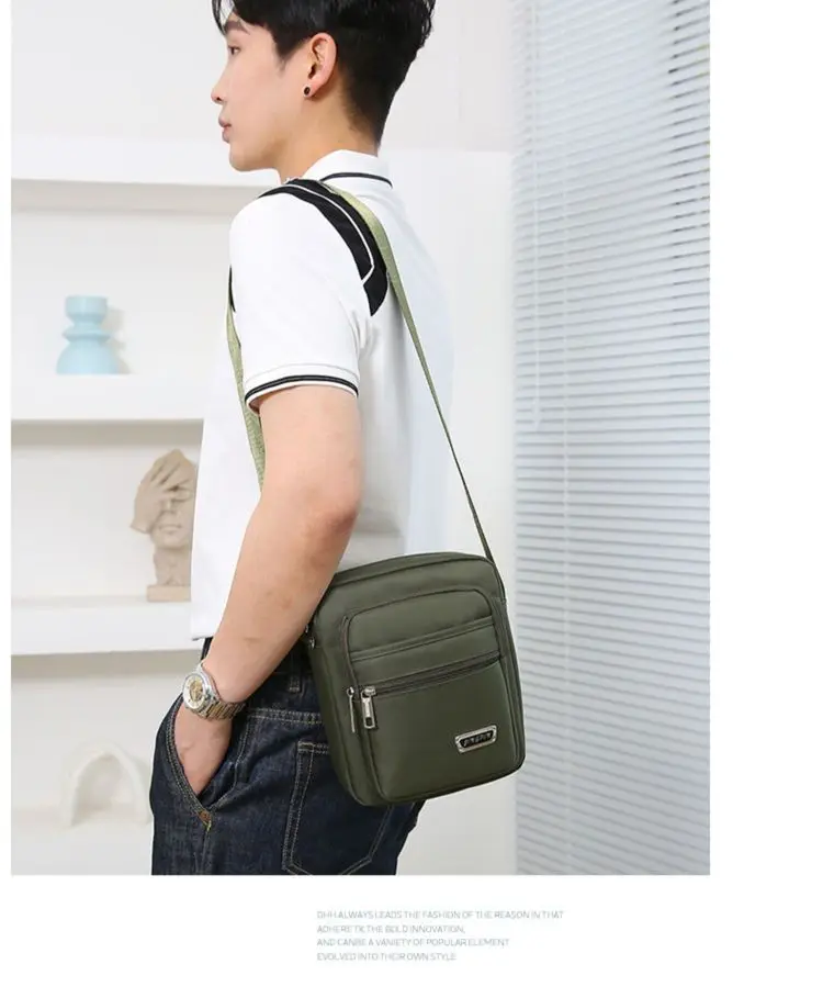 กันน้ําผู้ชายCrossbodyกระเป๋าชายไนลอนไหล่กระเป๋าเด็กMessengerกระเป๋ากระเป๋าถือผู้ชายสําหรับเดินทางลําลองขนาดใหญ่Satchelกระเป๋าสีเทา