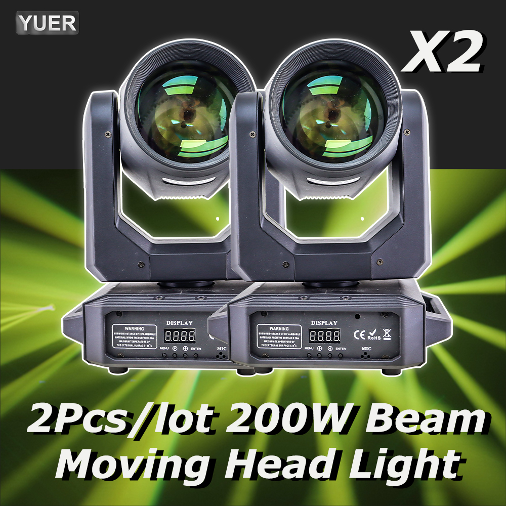 2 teile/los Yuer 200w Power Bright Beam Spot Moving Head Bühnen beleuchtung 18 Prismen Regenbogen effekt DJ Hochzeits feier Disco Gobo Licht