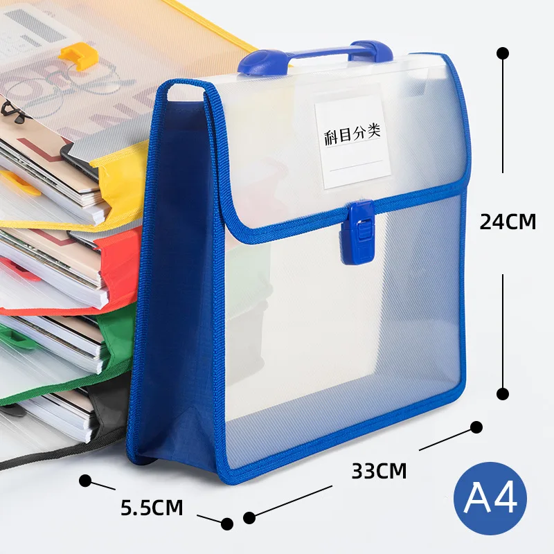 A4 Portable File Bag Briefcase Handbag Waterproof File Organizer Folders Paper Document Storage Bag Large Office Organizers