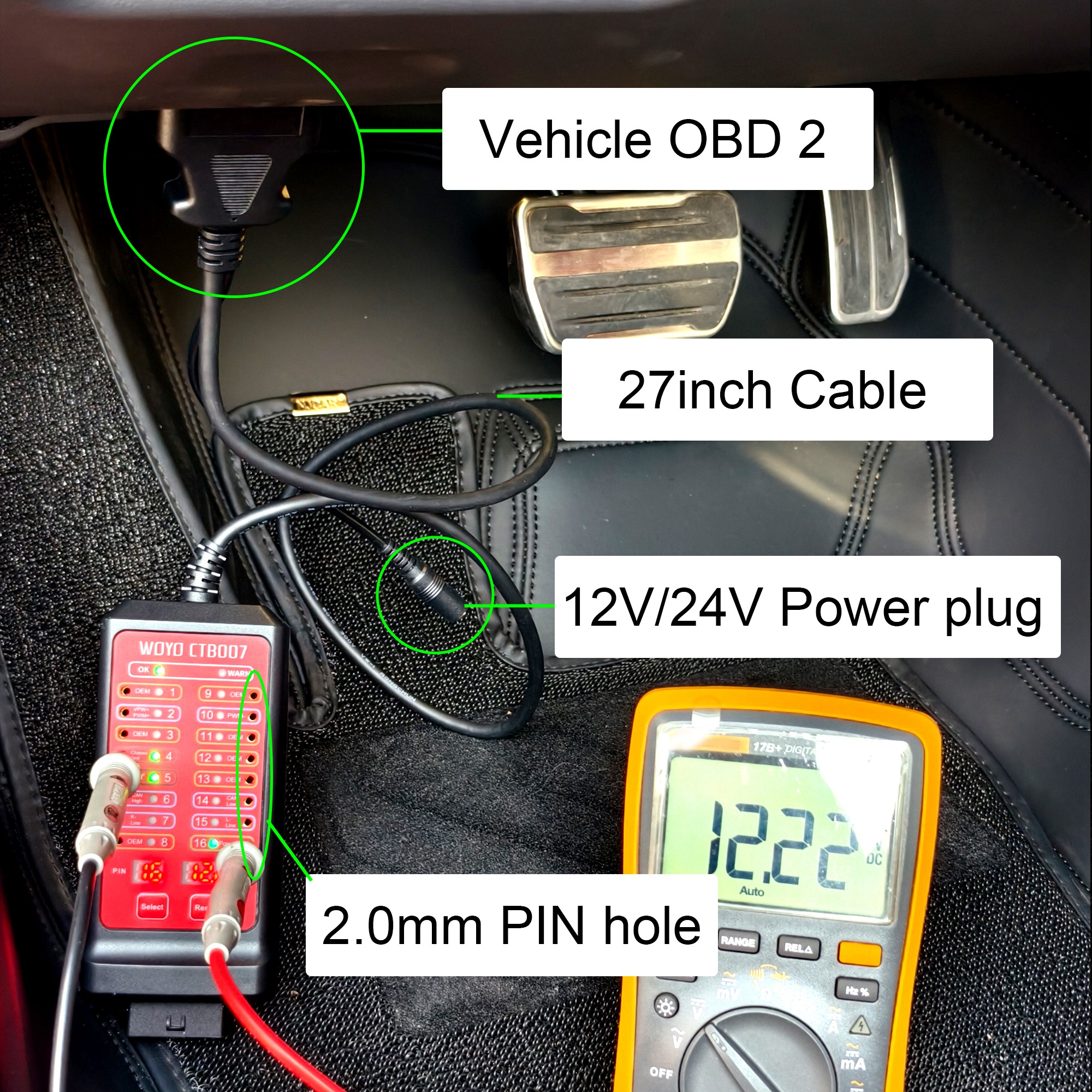 WOYO CTB007 Xe Hơi OBD 2 Thoát Ra Khỏi Hộp Chẩn Đoán Cổng Kết Nối Cổng OBD II/Có Thể BUS Đột Phá Hộp