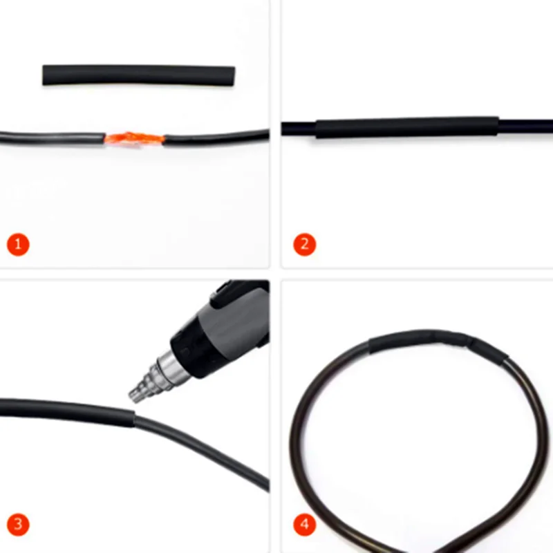 127-625 Chiếc Hộp Đen Nhiệt Shrinktubing 2:1 Điện Tử DIY Bộ, cách Nhiệt Polyolefin Vỏ Bọc Ống Co Dây Cáp Và Cáp Ống