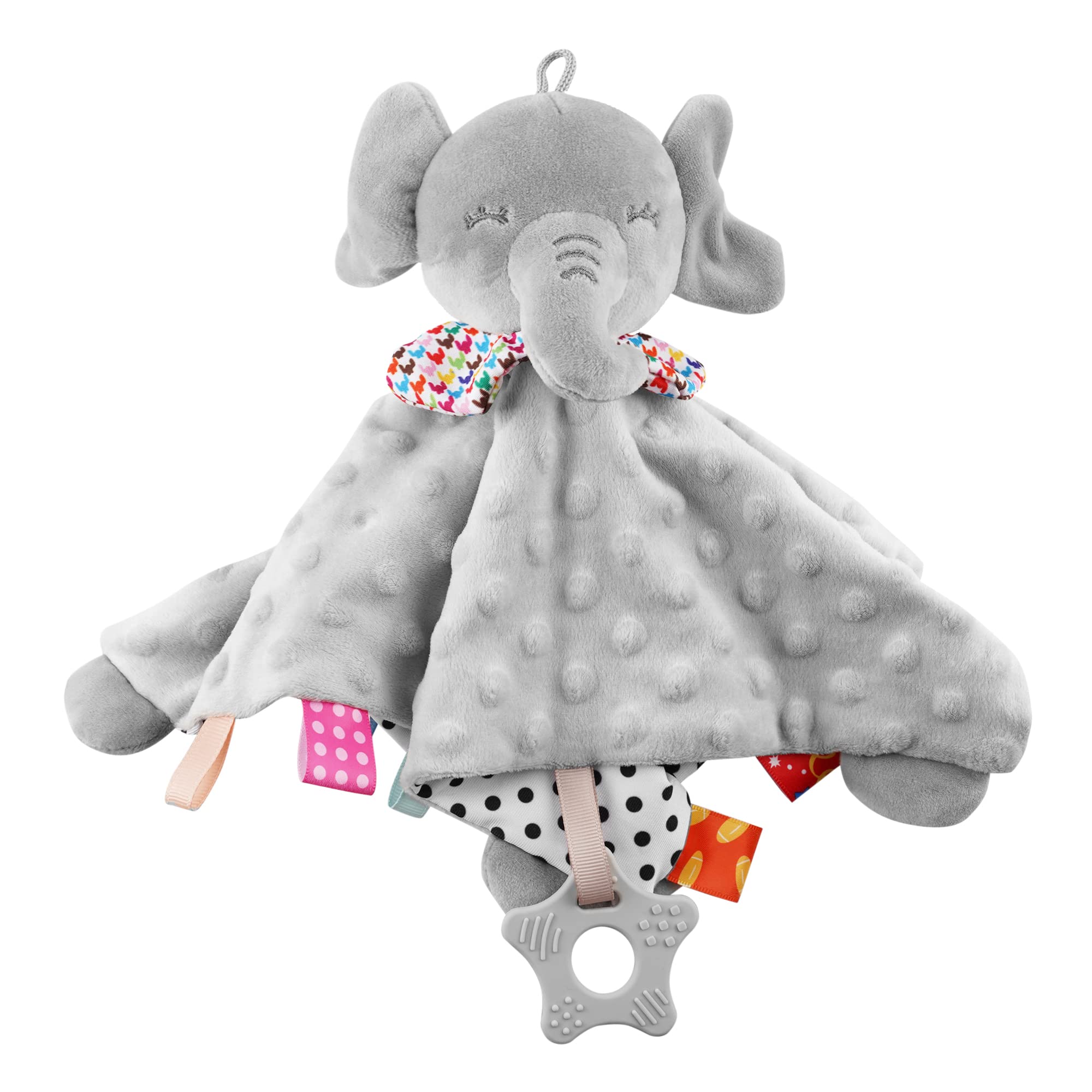 Couverture de sécurité pour nouveau-né, éléphant avec étiquettes, hochets de dentition, couverture douce Mobile, jouet câlin, Animal en peluche, cadeau pour bébés