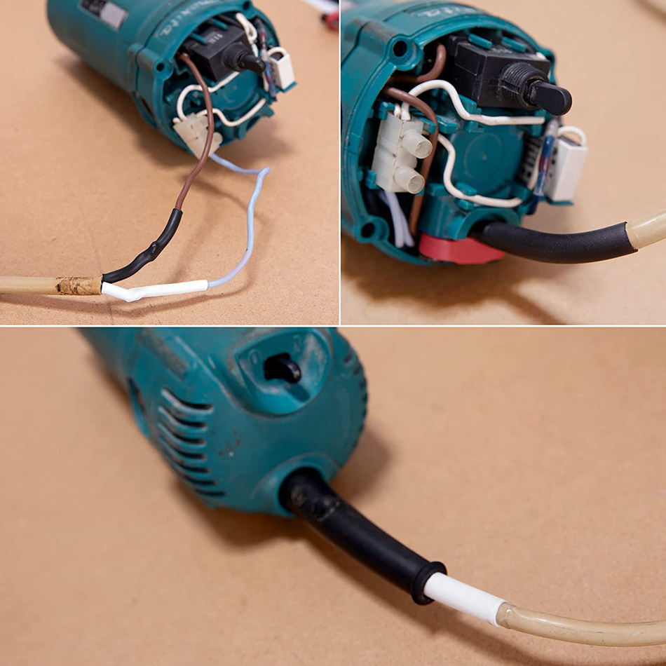 270Pcs 3:1 Shrink Dual Wall Adhesive Lined Heat Shrink Tubing Tube 6 Size 3/8",1/4",3/16",1/8",3/32",1/16" Black Red