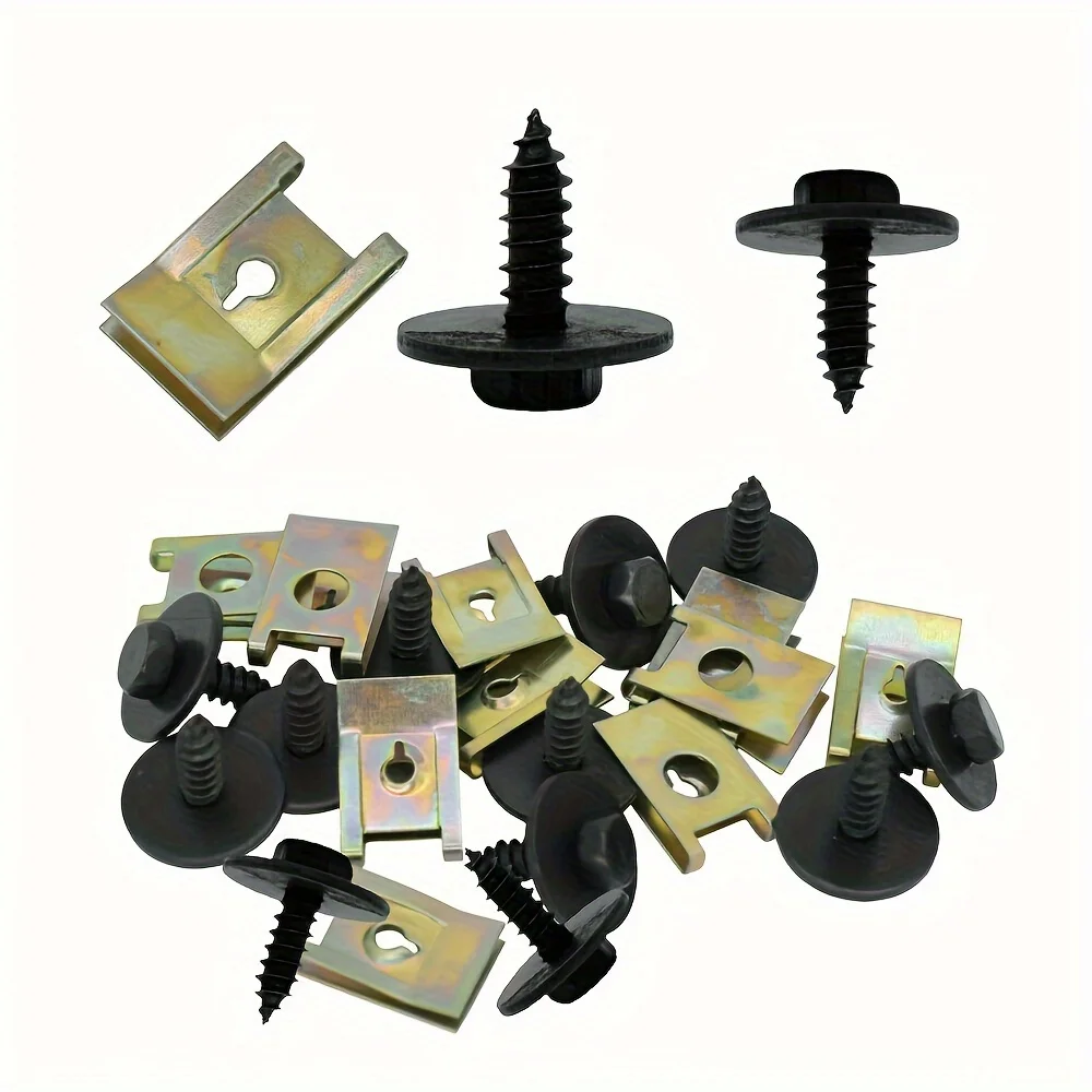 Base a vite per auto Clip a U Modifica auto Dispositivo di fissaggio Parafango in metallo Protezione paraurti Clip Accessori interni Fissaggio per automobile