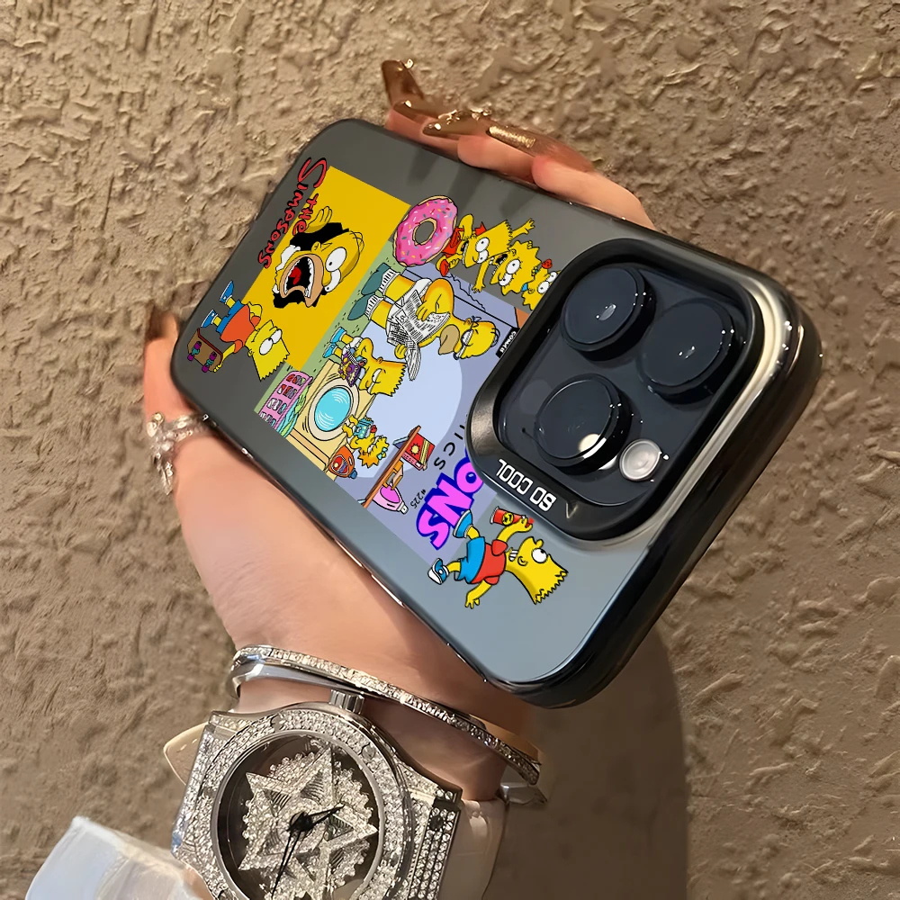 Casing ponsel kartun Simpsons, pelindung keras perak untuk Samsung Galaxy A72 A55 A54 A53 A52 A51 A33 A32 A26 A16 A14 A12 A06 4G 5G