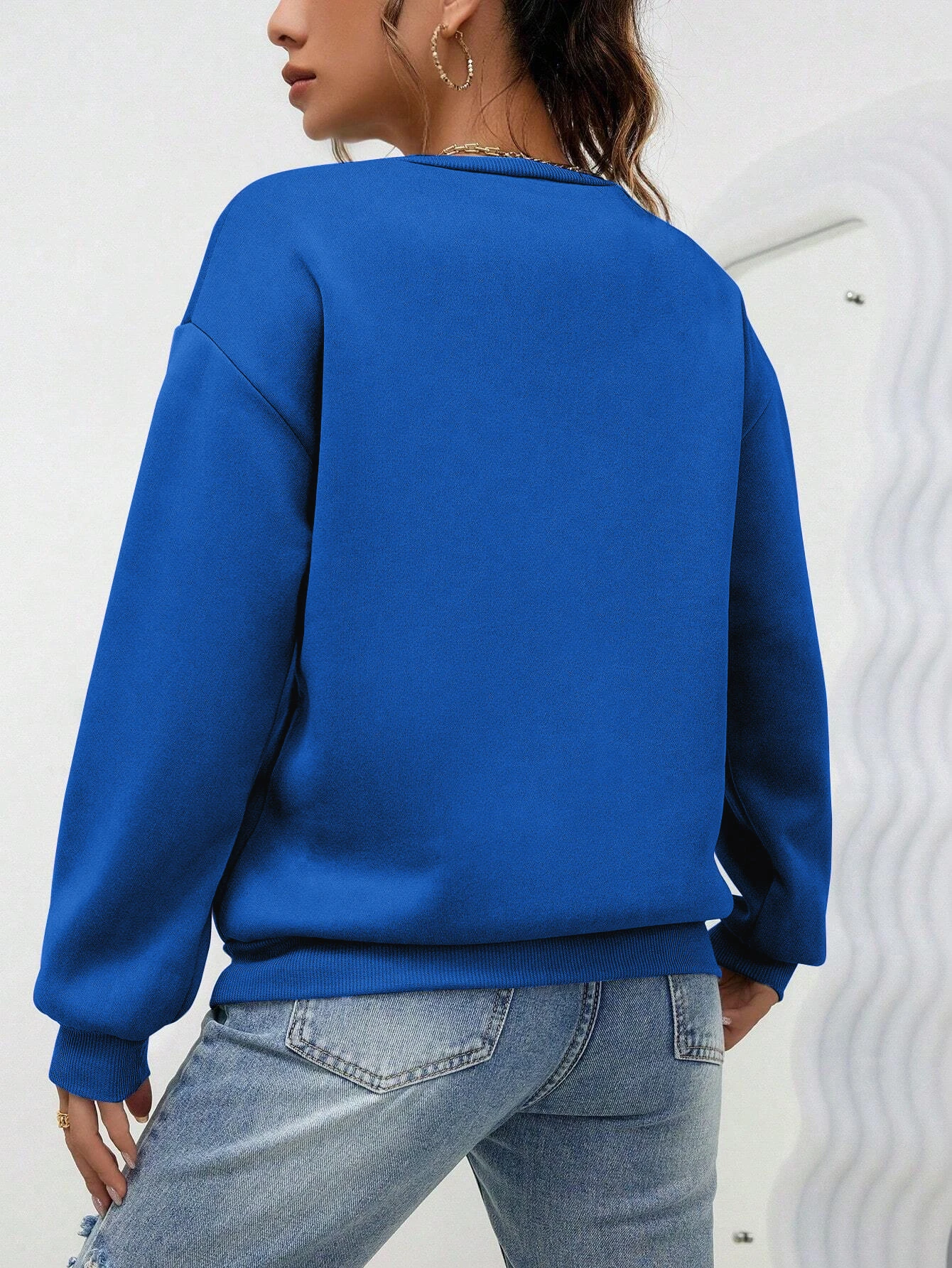 Sudadera con capucha Multicolor para mujer, ropa cómoda informal, sudadera holgada de moda, jerséis de cuello redondo para mujer, Color sólido, otoño