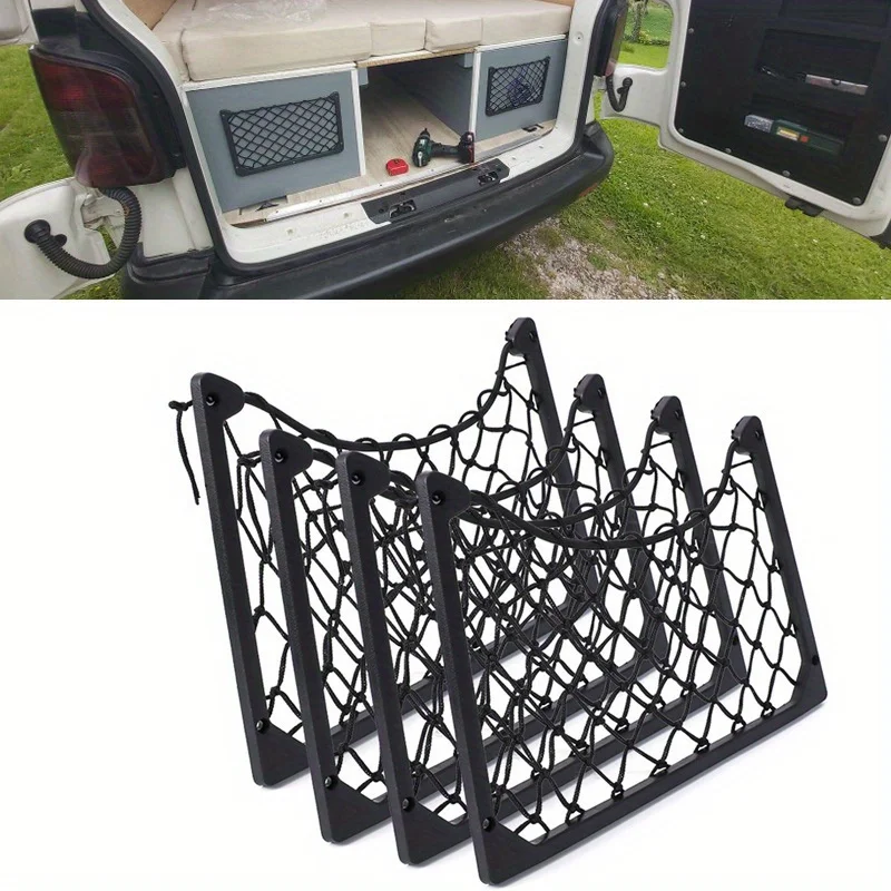 1pc Große Stretch Mesh Lagerung Rack Fracht Mesh Mesh Magazin Rack Auto Caravan RV Boot Camper Bus Zubehör