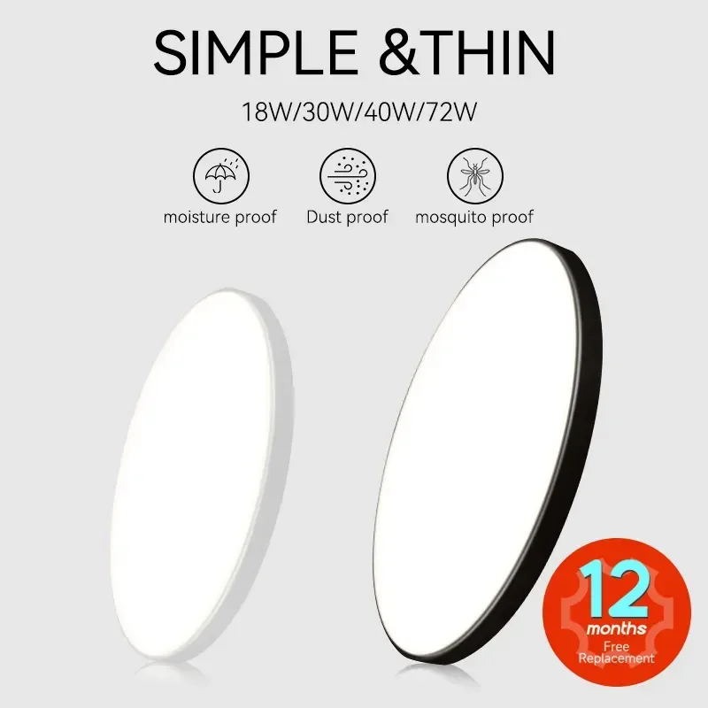 Lampada da soffitto a LED Super Power-Saving 18W-40W interni Lustre camera da letto Garage bagno elettrodomestico luci apparecchio lampadario a Led