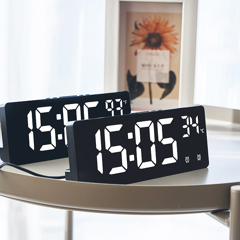 Reloj electrónico multifunción, despertador multijuego, reloj con espejo, decoración del hogar, reloj Simple de pantalla grande