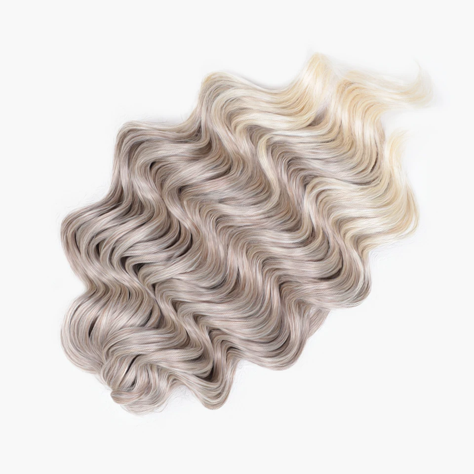 ファッションアイドルディープウェーブツイストかぎ針編みヘア合成カーリーヘア 3 個かぎ針編み三つ編みオンブルブラウン 16 インチ編組ヘアエクステンション