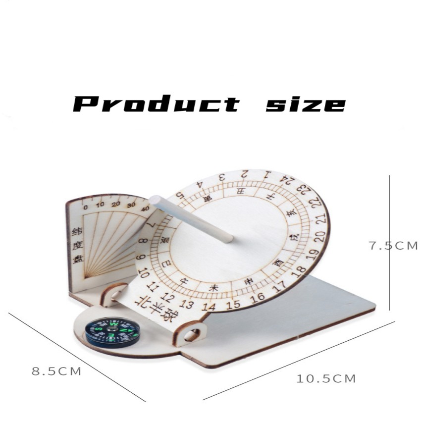 Reloj de sol ecuatorial para niños, modelo científico de construcción de madera, ayuda para enseñanza, juguetes educativos, accesorios de escritorio