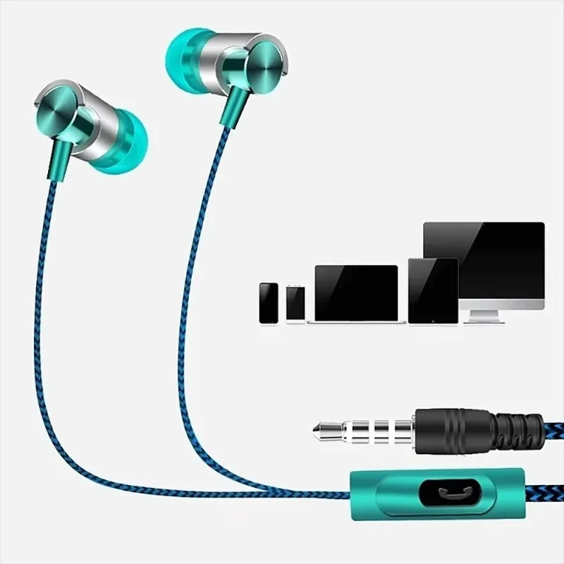 Kabelgebundener In-Ear-Kopfhörer, In-Ear-Kopfhörer mit Geräuschunterdrückung, ergonomisches Design, Stereo-Sportmusik-Kopfhörer für den täglichen Gebrauch von Mobiltelefonen