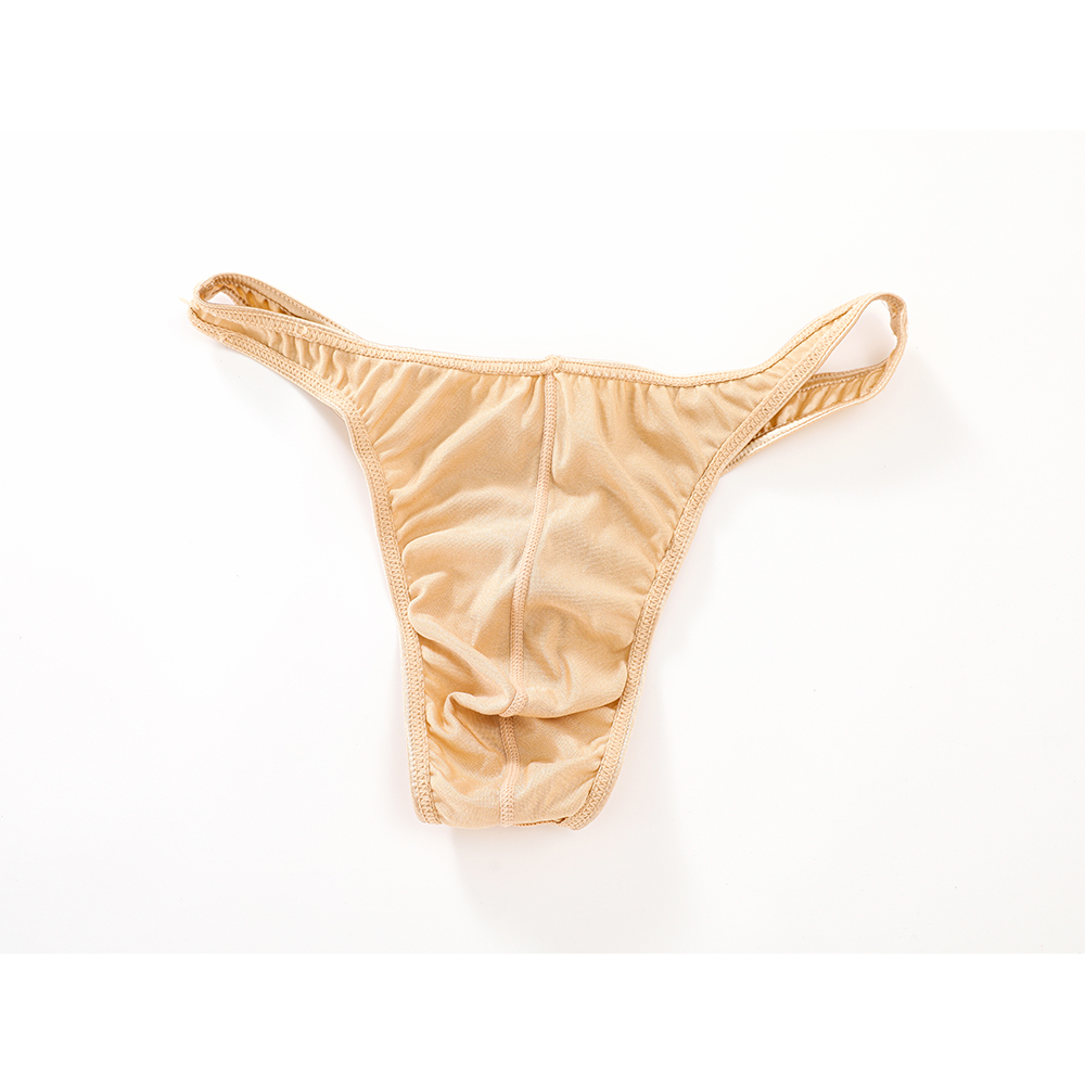 Seksowna bielizna męska gejowskie stringi bielizna Sissy stringi oddychające T-Back niski wzrost satynowe jedwabiste stałe SMLXL2XL3XL
