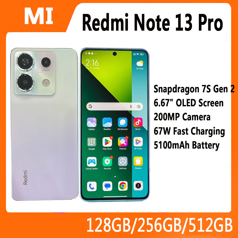 Xiaomi Redmi Note 13 Pro 5G Smartphone versión china 6,67 "Snapdragon 7S Gen 2 5100mAh batería 67W carga rápida 200 MP