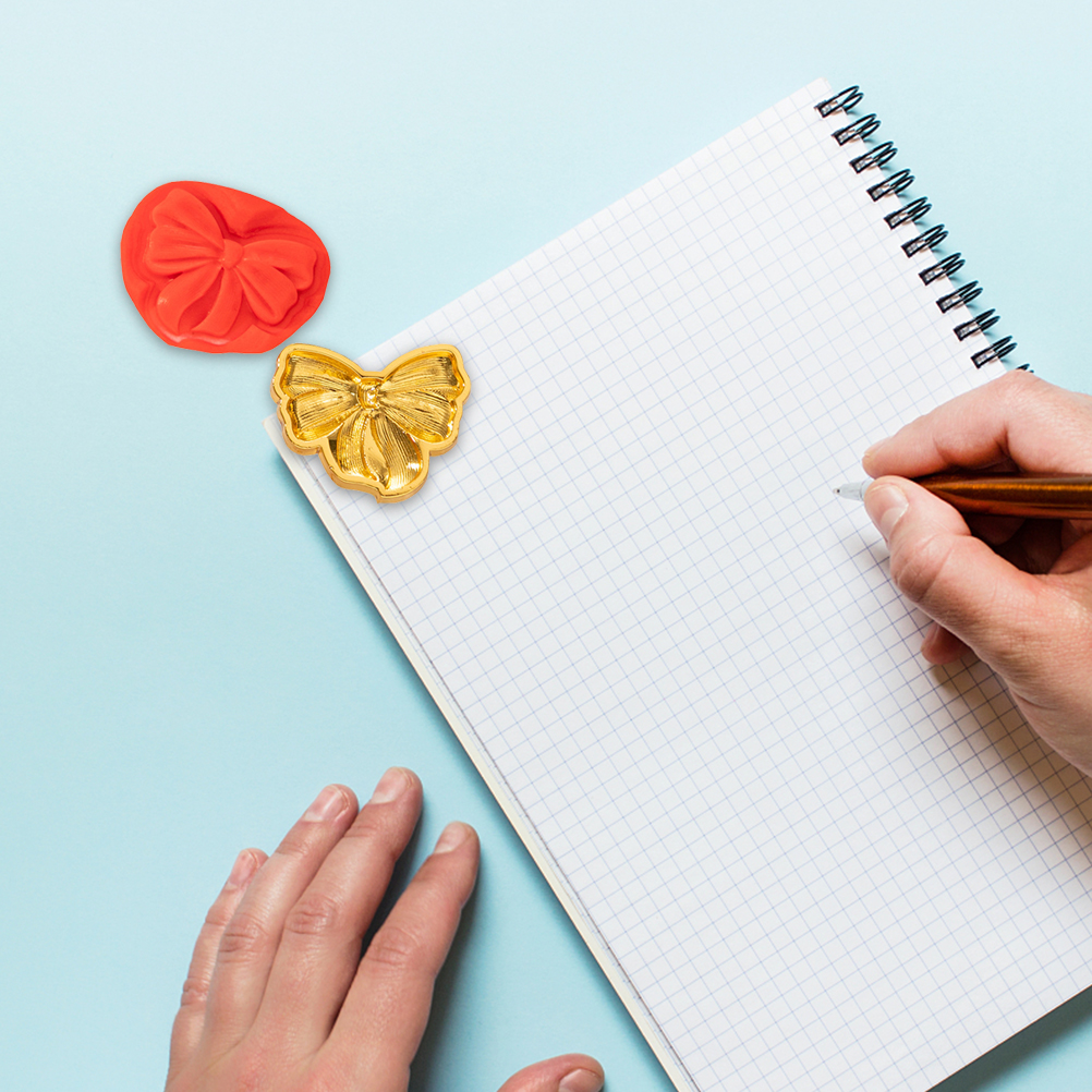 3 個交換章ヘッドワックスシール装飾フラワーキットリーフスタンプ交換ヒントヴィンテージヘッド