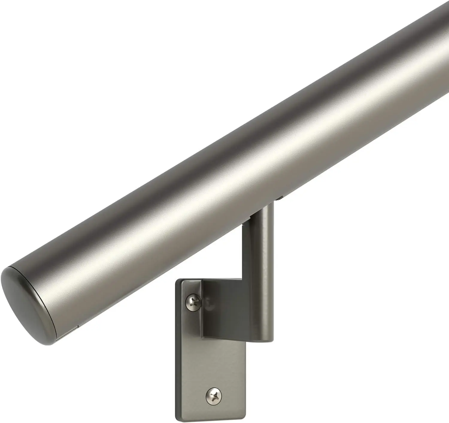 4ft Flush Handrail Kit Champagne Complete Indoor Outdoor Handrail for Stairs 1.6" Round Anodized Aluminum Railing