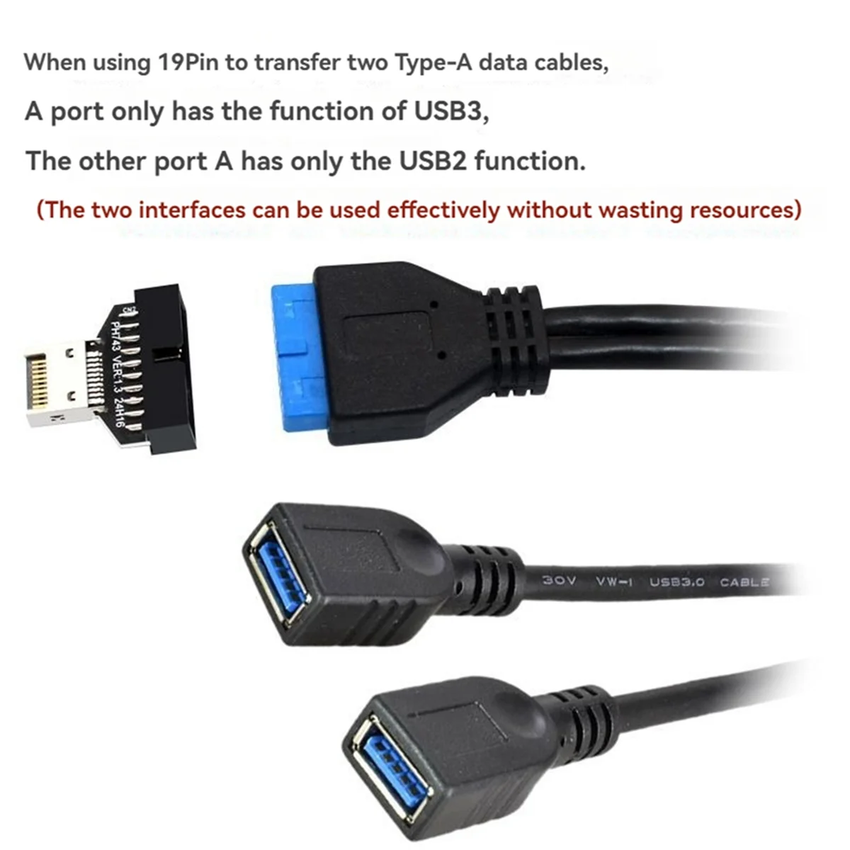 Newest USB3.2 Type-E 20Pin to USB 19P Chassis Front USB Type A Type C Extension Adapter for Desktop Motherboard
