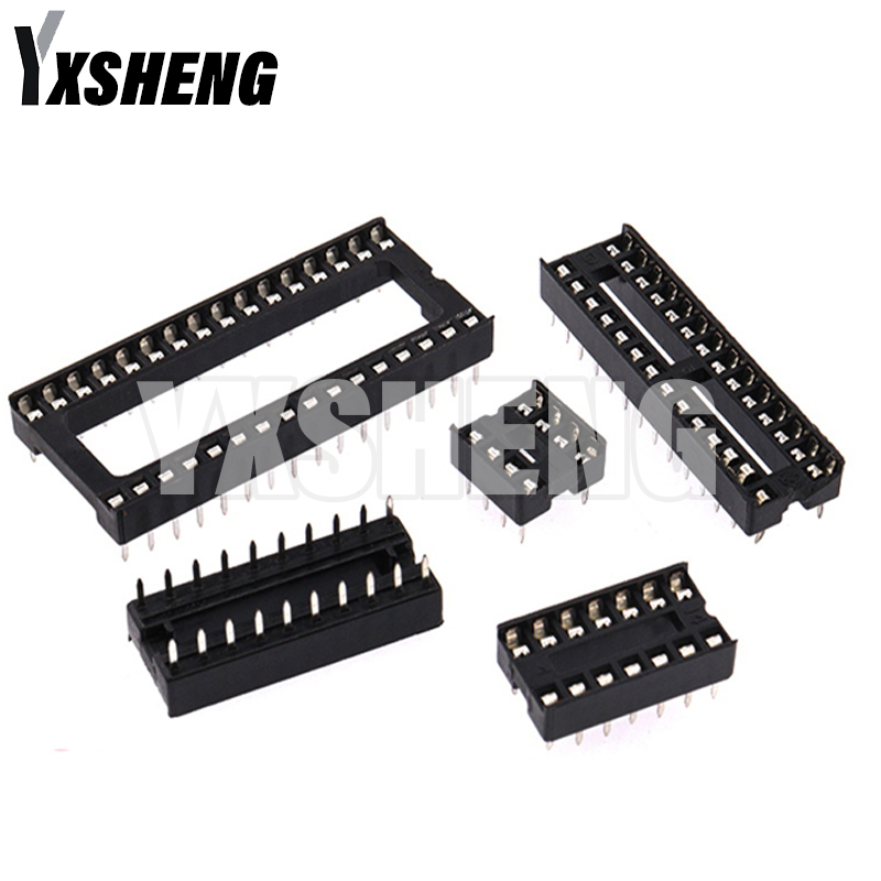 10PCS IC Sockets 2.54mm Connector 8 14 16 18 20 24 28 40 Pin DIP Socket Chips Base DIP6 DIP8 DIP14 DIP16 DIP18 DIP20 DIP28 DIP40