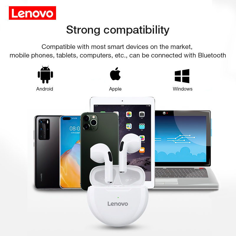 Lenovo LivePods HT38 TWS auriculares Bluetooth Mini auriculares inalámbricos con micrófono para iPhone Xiaomi deporte impermeable 9D Stere auriculares