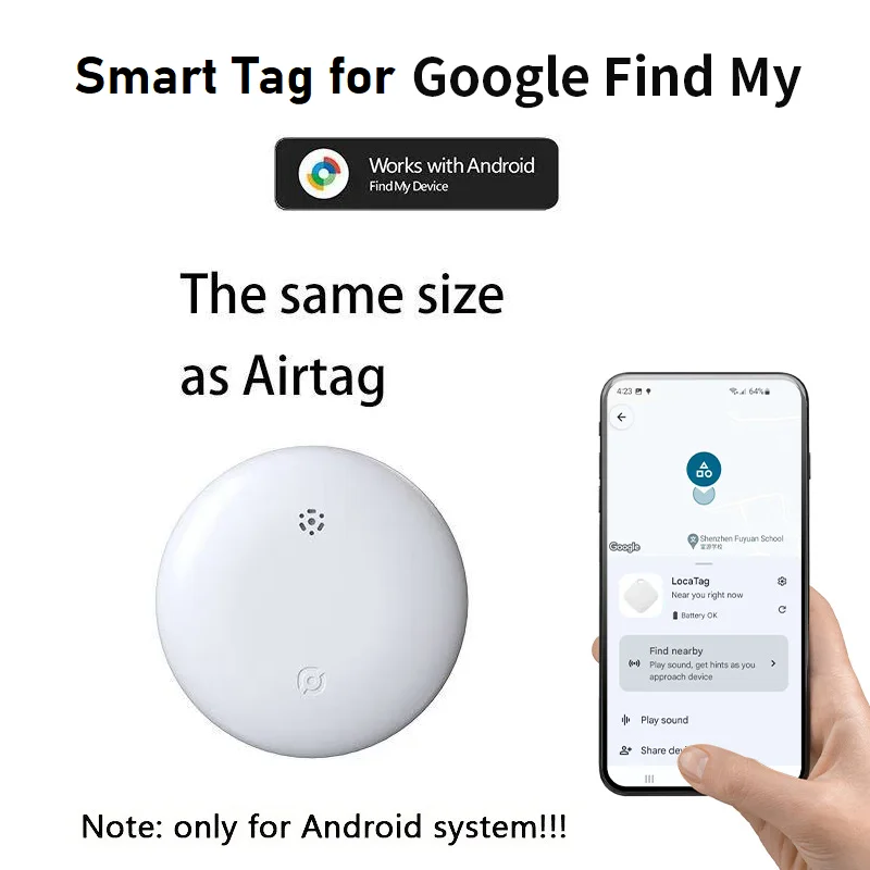 GPS-трекер для Android Google find my device, локатор глобального позиционирования, замена Airtag, умный искатель для автомобиля, детская сумка для домашних животных