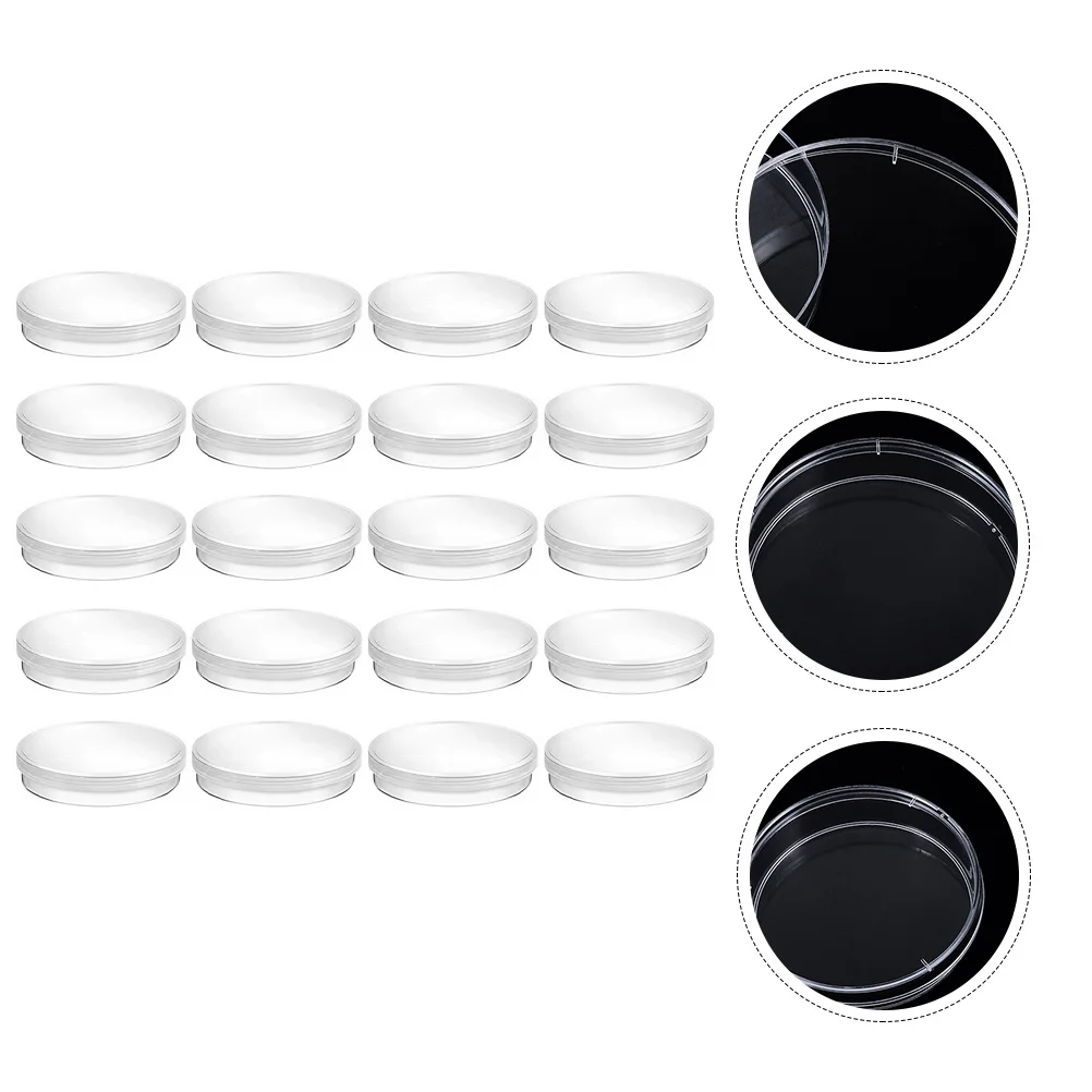 Piastre per petri da 20 pezzi Piastre per coltura trasparenti Laboratorio di ricerca scientifica Fungo Plastica biologica resistente riutilizzabile