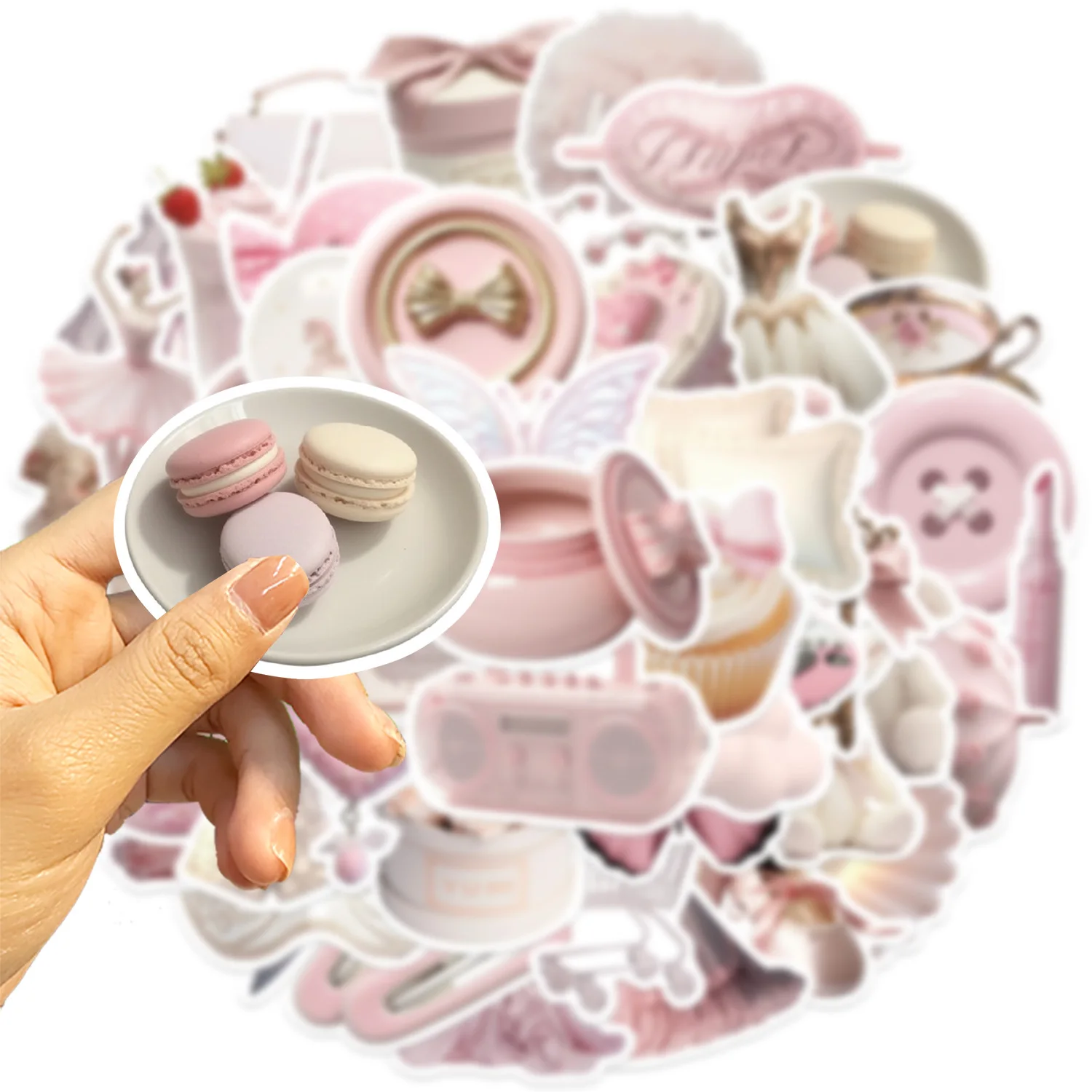 50PCS Pink Gentle Ballet Girl Style Graffiti Stickers chitarra Notebook bagagli adesivi impermeabili fai da te giocattolo