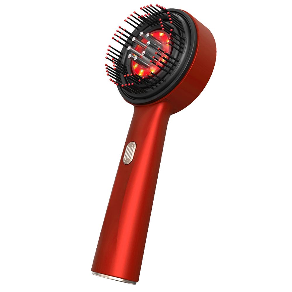 Pente de massagem elétrico com vibração terapia de luz vermelha escova do couro cabeludo crescimento do cabelo anti-perda de cabelo aplicador de óleo líquido cuidados com o cabelo