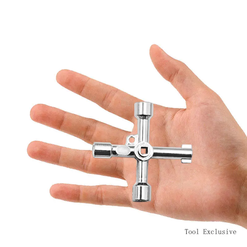 Multi-Specification Cross-Shaped Electric Control Cabinet Triangle Key Wrench Elevator Water Meter Valve Double-Sided Wrench