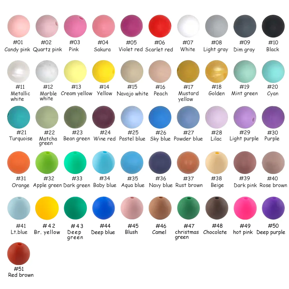 50 Uds. De cuentas redondas de silicona de 9/12/15mm, cuentas espaciadoras de silicona a granel para hacer pulseras, pulseras DIY, collares, accesorios de joyería