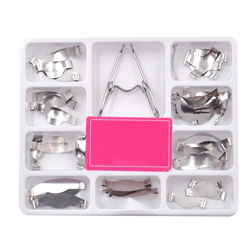 Kit universal da matriz dos matrizes do metal contornos da sela dental com clipse da mola