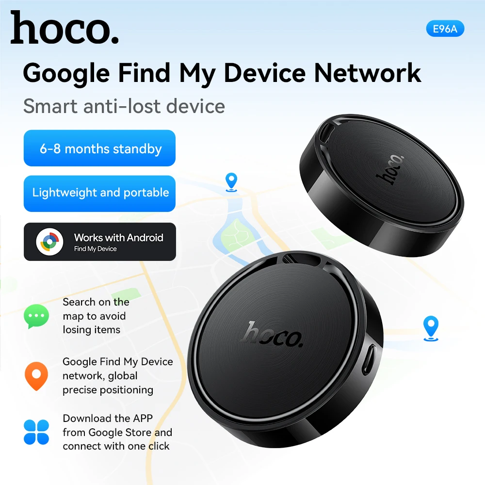 Смарт-тег HOCO, Bluetooth, Android-трекер, поддержка Google Find My, GPS-поиск меток, локатор, анти-потерянный трекер для ключей, багажа для домашних животных