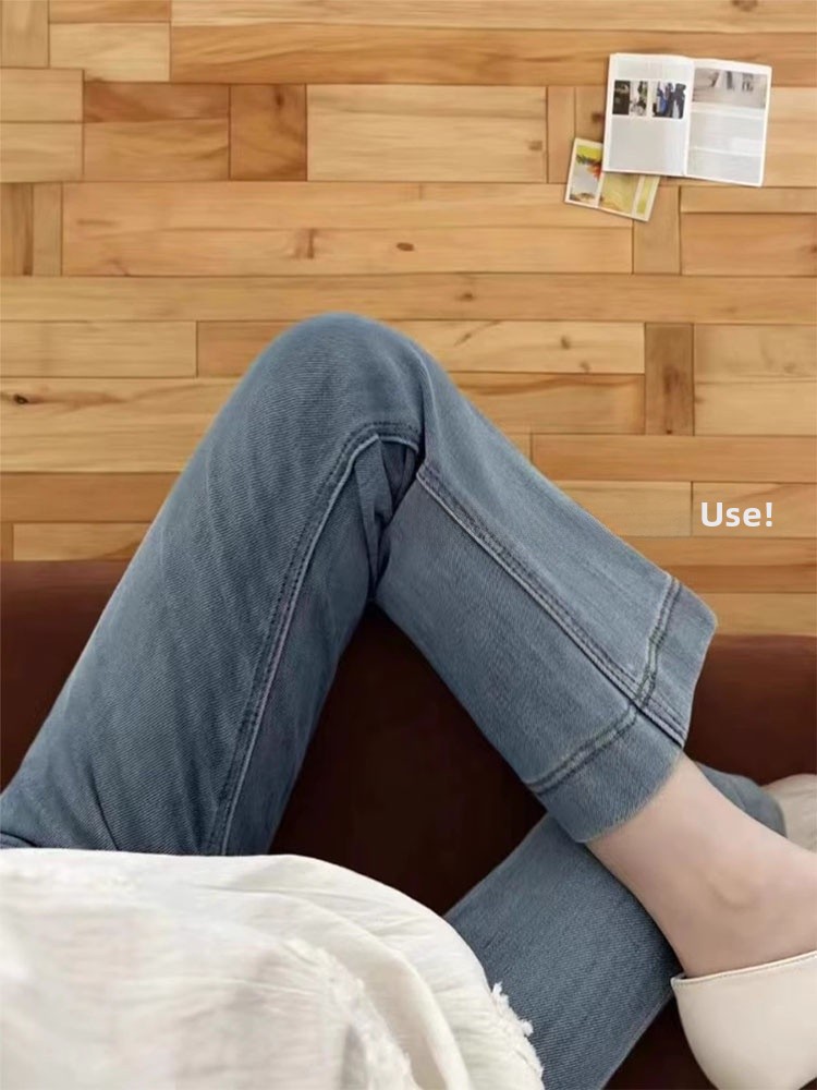 High Waist Stretchy Micro Flared Jeans Women's Autumn plus Size orties Slim Straight Leg Ankle Length Denim Pants