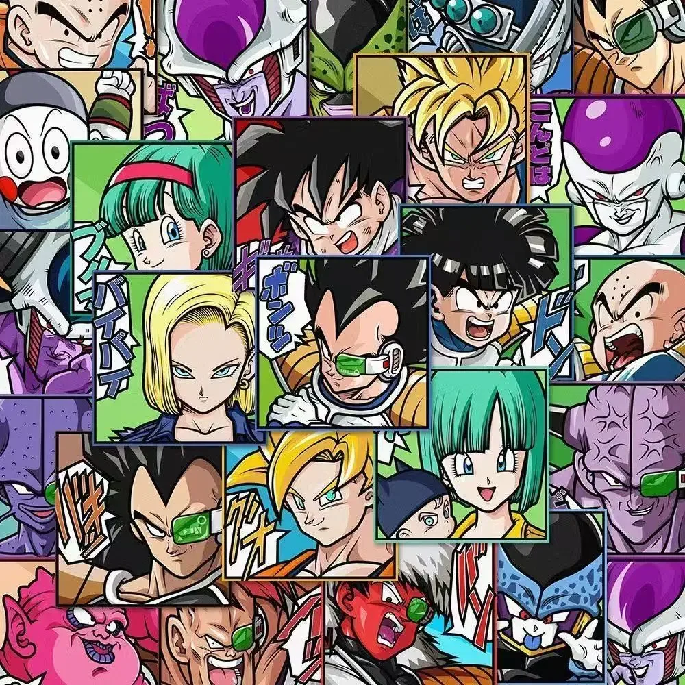 Adesivi impermeabili Dragon Ball Z - Decalcomanie anime autoadesive per custodia del telefono, iPad, decorazione da parete, regalo artistico dei cartoni animati fai da te per i fan