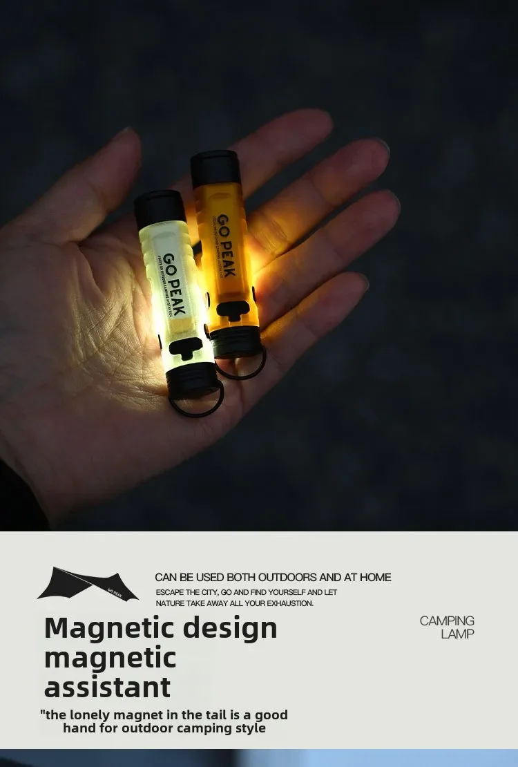 Gopeak Pocket Mini-zaklamp Outdoor Key Clip Cap Ambient Led Lang uithoudingsvermogen Ramphulp Noodgeval 5050 Klein licht
