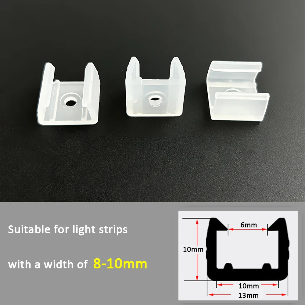 Fixed buckle with screws, for 10mm width waterproof COB light strip or 2835 light strip